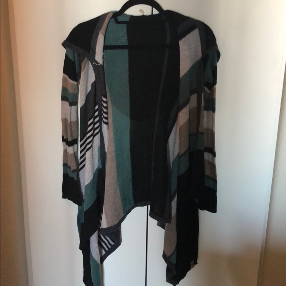 Multicolor Stripe/Pattern Open Sweater